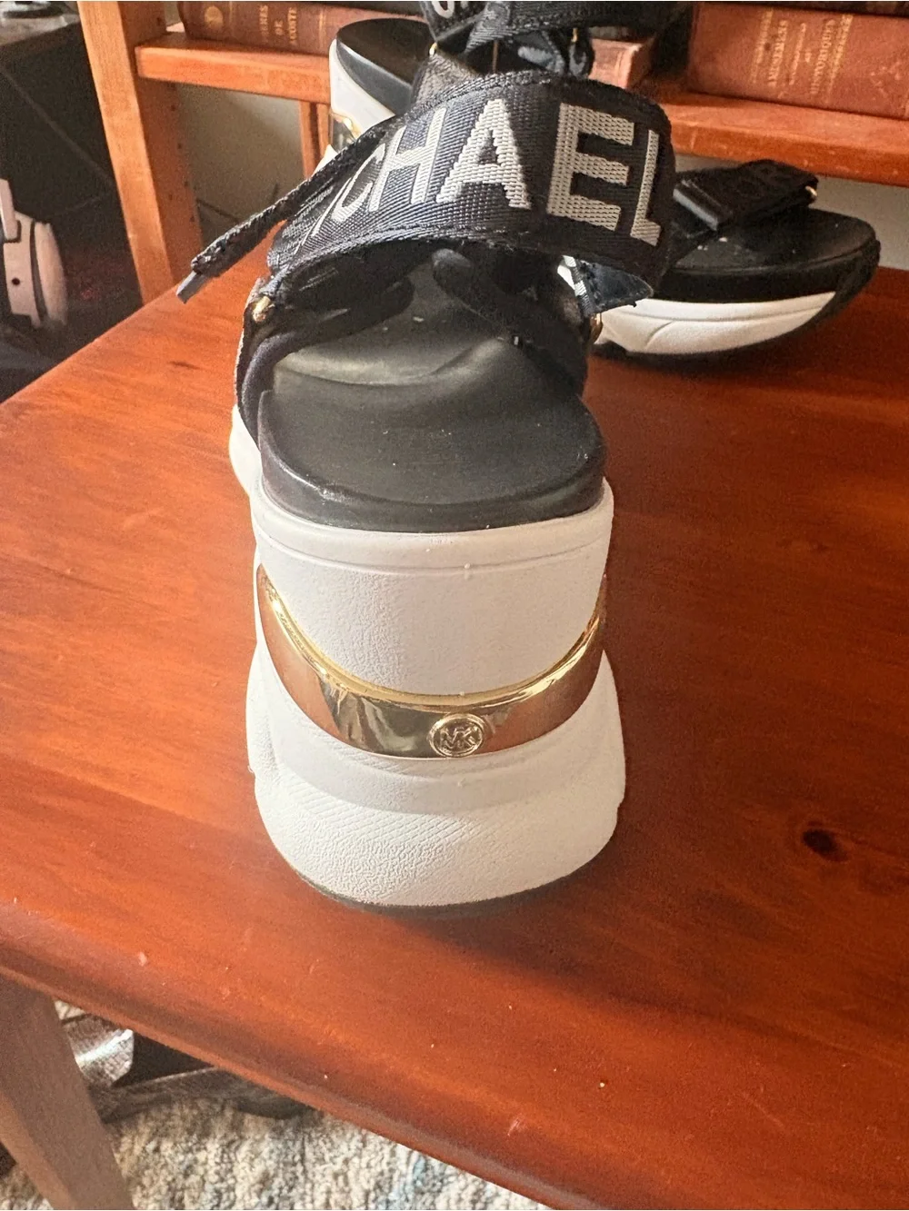 MICHAEL Michael Kors Maddox Black & White Platform Sport Sandals